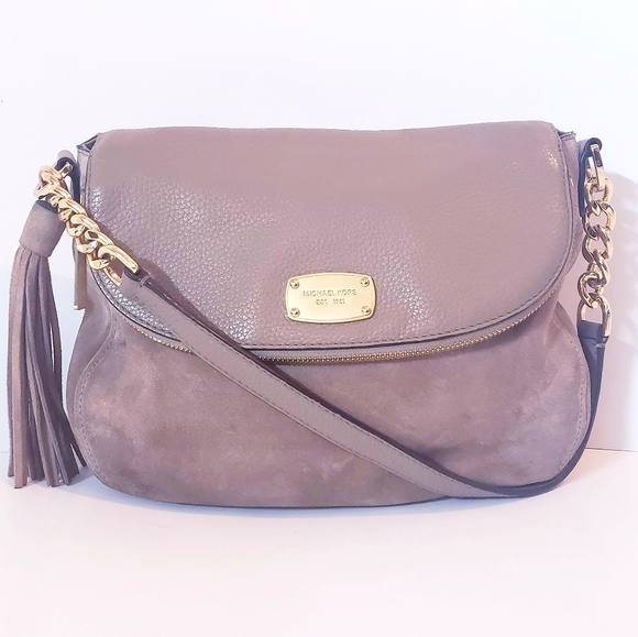 Coach Handbags - Michael Kors Taupe Suede Hobo Bag